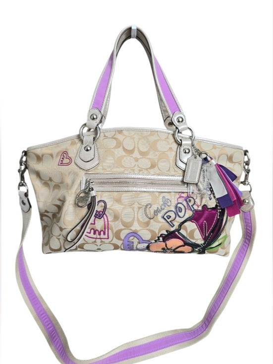 Coach Handbags - Coach Poppy Petal Print Applique Signature Rocker Tote Y2K RARE no. 16492 EUC